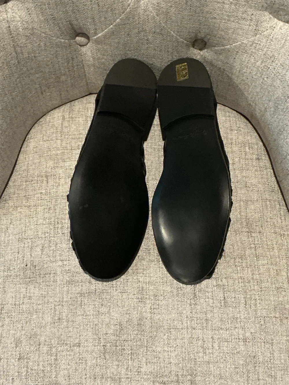 RALPH LAUREN PURPLE LABEL Black Burnished Vacchetta Casual Loafer $665 Sz 12(45)